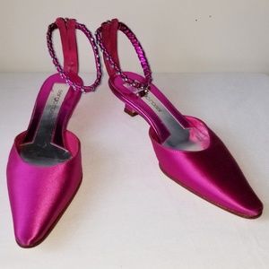 Sergio Rossi Crystal Studded Ankle Strap Heels